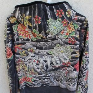 Rare!!! Lucky Brand Tokyo Tattoo Hoodie Sml.